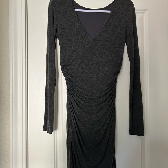 Guess Gray Ruched Long Sleeve Bodycon Dress - Picture 5 of 6